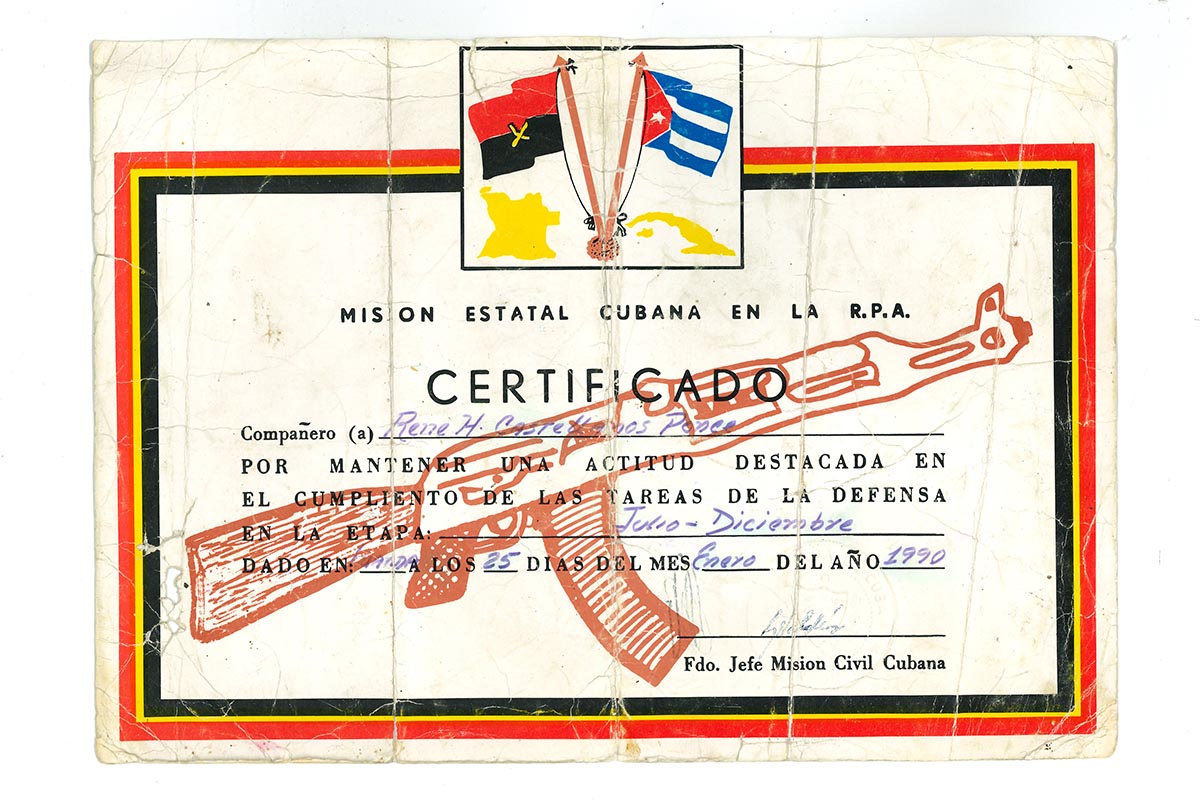 Auszeichnung für den Einsatz in Angola, 1990