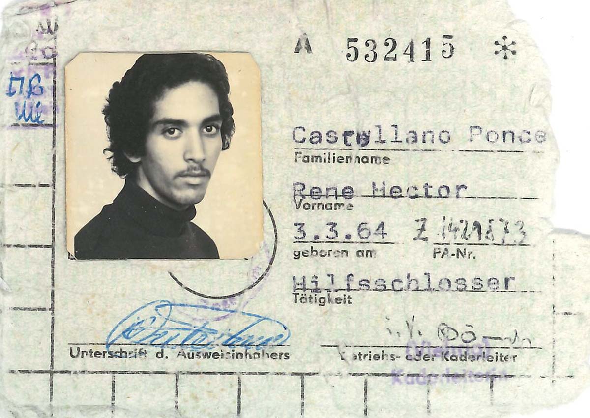 Betriebsausweis von René Castellano Ponce, Roßwein 1982 - 1985